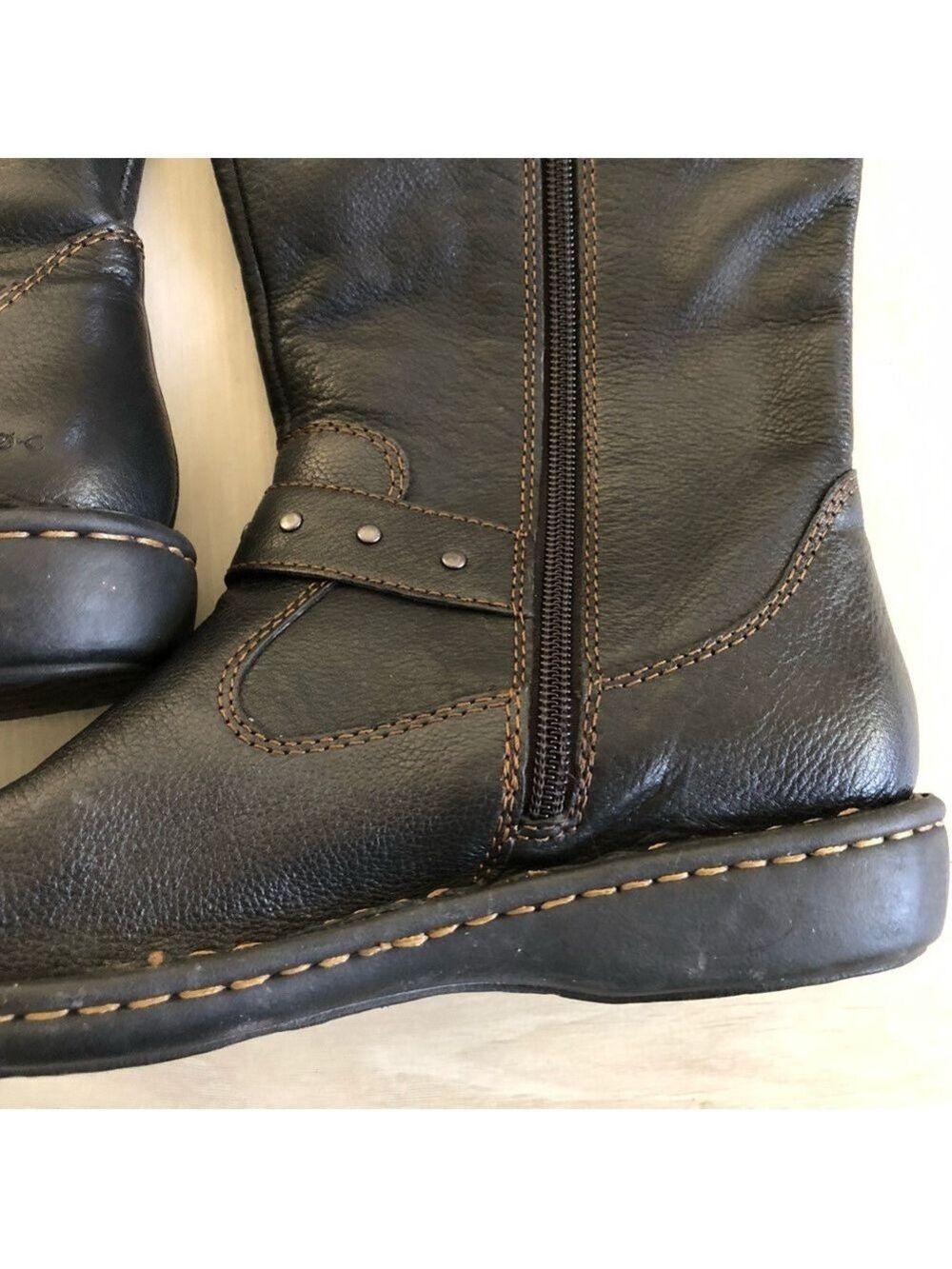 b.o.c. Boho Size 7M Oliver Leather Riding Boots Buttery Soft Pebble Grain Leathe - Picture 10 of 11